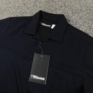 NEW Blauer Polo Shirt Mens L Navy Blue ArmorSkin Base Uniform Work Short Sleeve